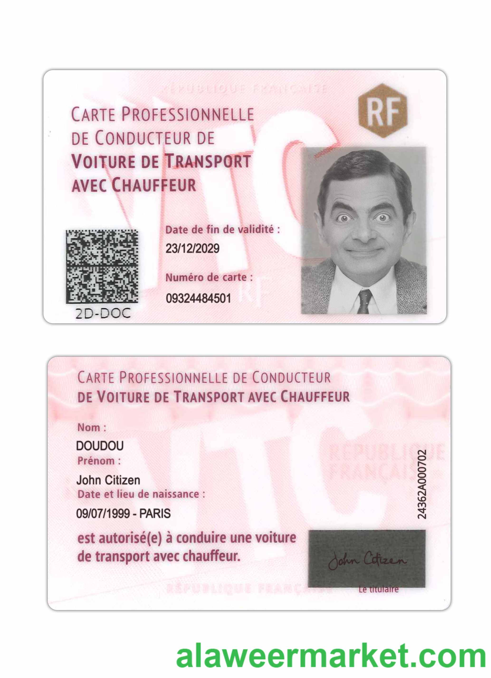 France professional driver's card
